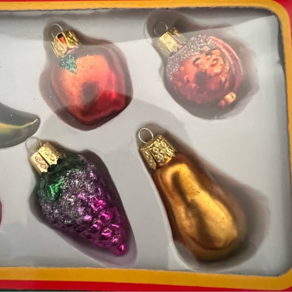 Kurt S.Adler Santa’s World 6 Pcs Glass Ornaments Mini Fruits - Picture 6 of 11